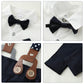 Disaur Boys Wedding Guest Outfit Long Sleeve White Leaf Dress Shirt Bow Tie Suspender Black Pants Back To School Gentleman Cloth