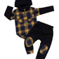 Donwen Toddler Boy Clothes 5T-6T Boy Clothes Plaid Long Sleeve Hoodie Sweatshirt Pants Toddler Clothes For Boys