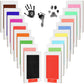 48 Pcs Inkless Baby Footprint Kit Includes 16 Pcs Colorful Ink Pad and 32 Imprint Card for Baby Hand and Footprints, Handprint D