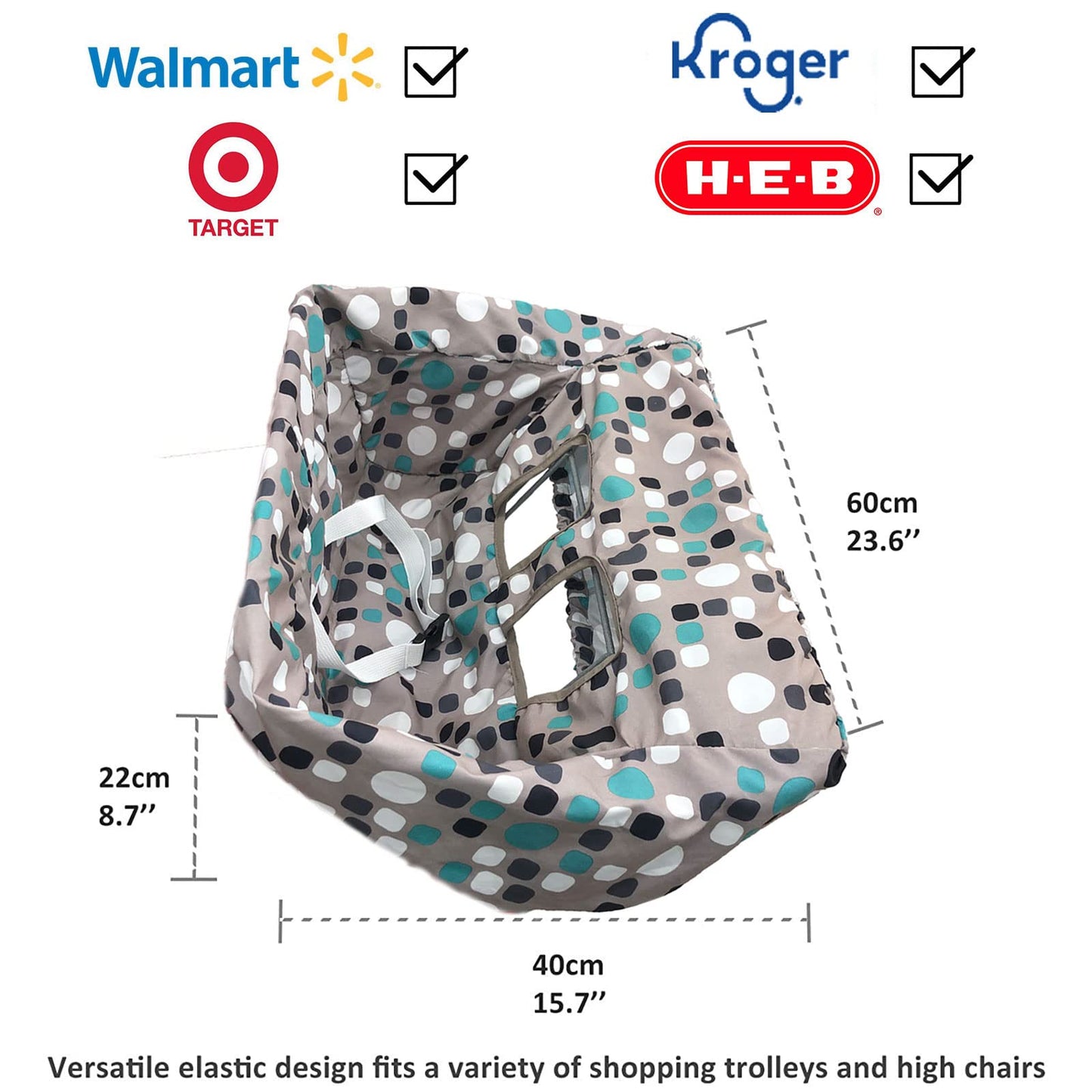 Pozico Shopping Cart Cover For Baby Or High Chair Cover,Baby Shopping Cart Cover Machine Washable/Free Portable Cloth Bag-Bluepo