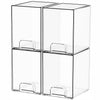 Yieach 7.6 H Baby Bottle Organizer for Cabinet,4 Pack BPA FREE Bottle Storage Organizer Baby,Clear Stackable Storage Drawers fo