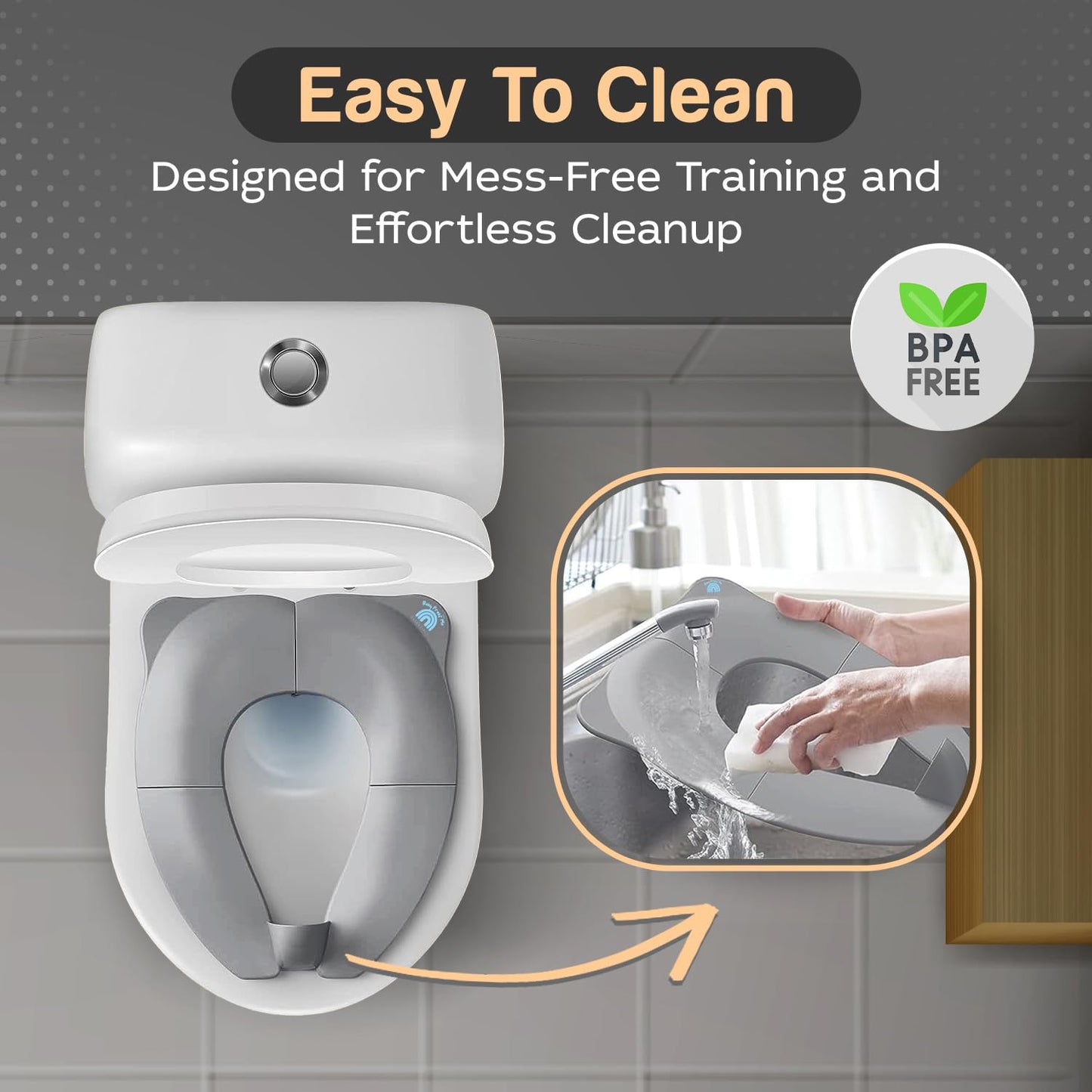 Baby Proof Me Potty Training Seat Travel - Foldable Potty Training Seat Cover For Toddlers, Portable Toddler Toilet Seat, Travel