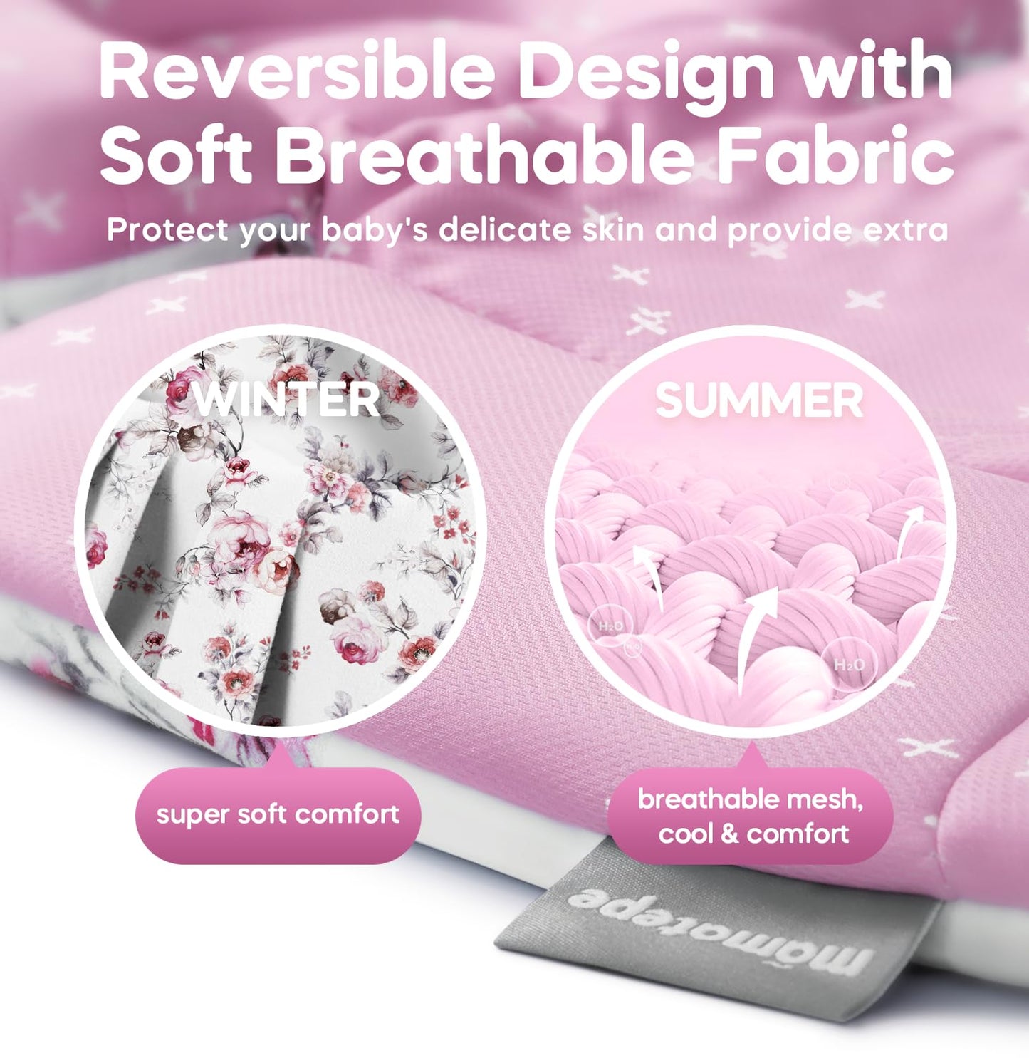 Mamatepe Infant Insert Compatible With 4Moms Mamaroo Rockaroo & Graco Duetsoothe Swing, Reversible Newborn Insert Head & Body Su