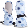 Winter Kids Waterproof Gloves For Boys Girls Snow Ski Toddler Baby Mittens Outdoor For Infant Teens 1-5T (N-Blue Whale, M(2-4T))