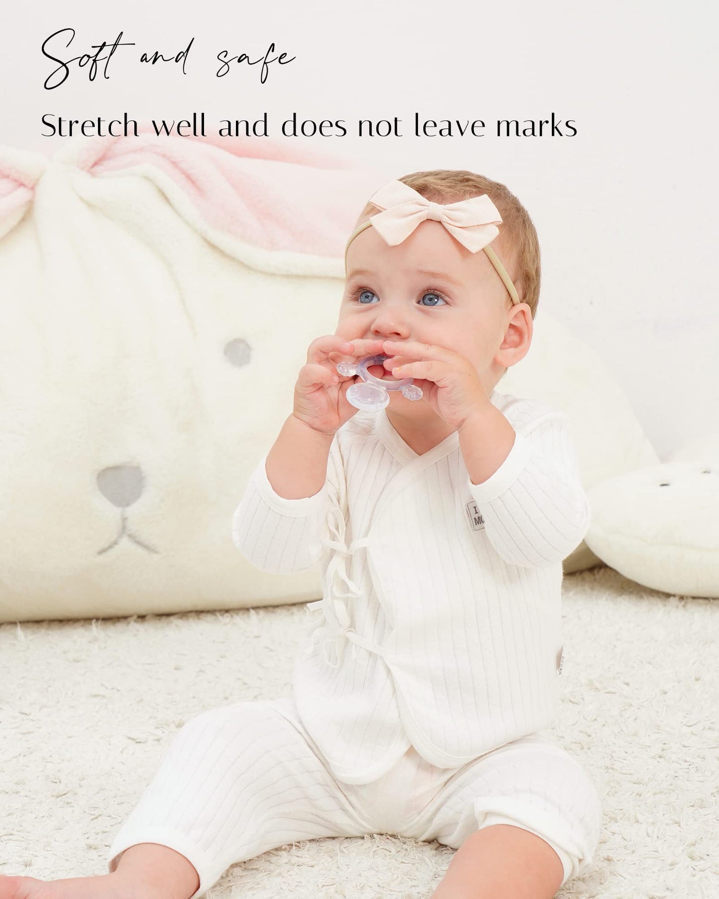 Jollybows 40Pcs Baby Girls Nylon Hair Bows Headbands Linen Hair Bands Elastic Hair Accessories For Kids Infants Newborn (4-40 Pc