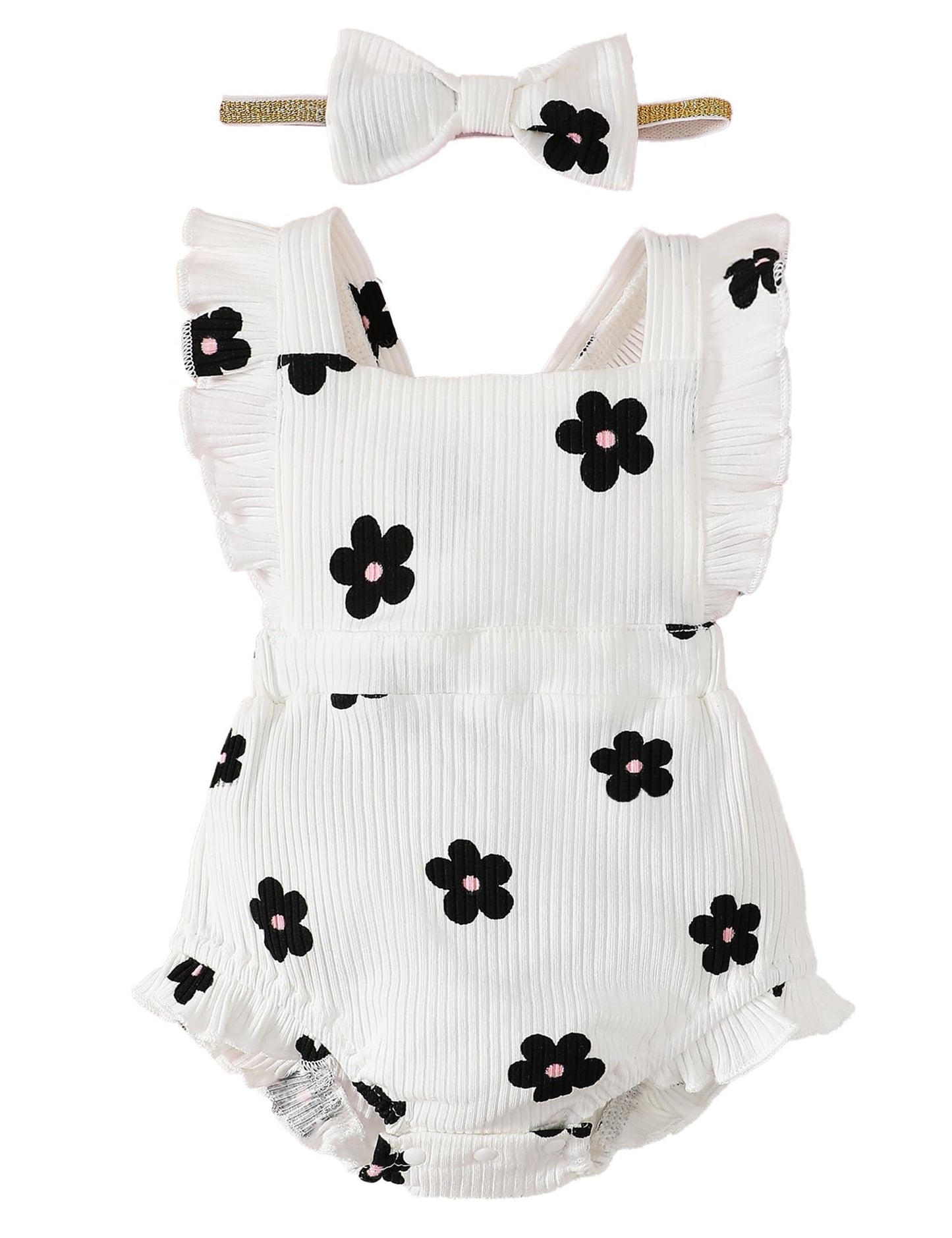 Fullfamous Infant Baby Girl Clothes Outfits Romper Spring Summer Clothing Onesie Bodysuit Jumpsuit Ropa De Bebe Nia Daisy 0-3 Mo