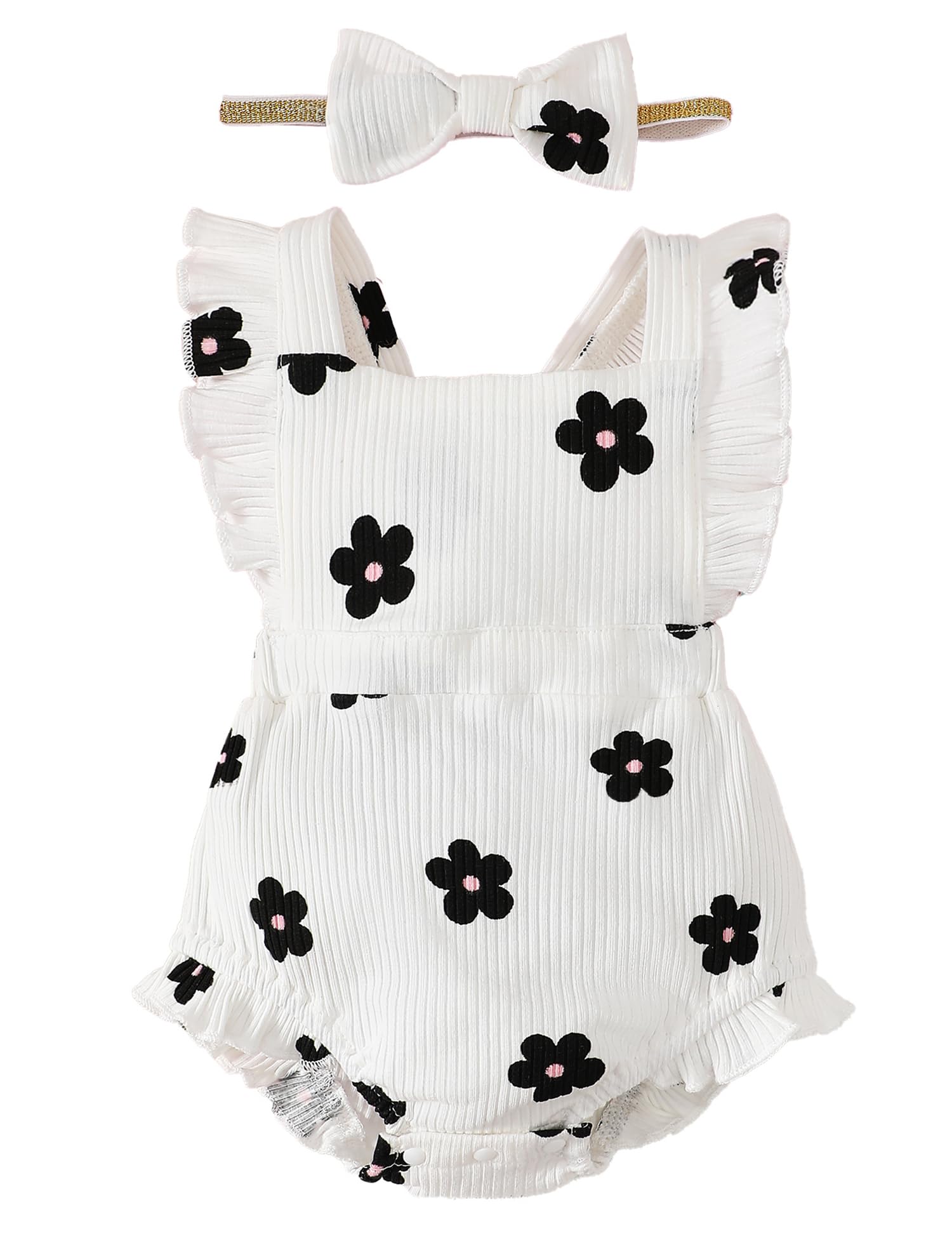 Fullfamous Infant Baby Girl Clothes Outfits Romper Spring Summer Clothing Onesie Bodysuit Jumpsuit Ropa De Bebe Nia Daisy 0-3 Mo