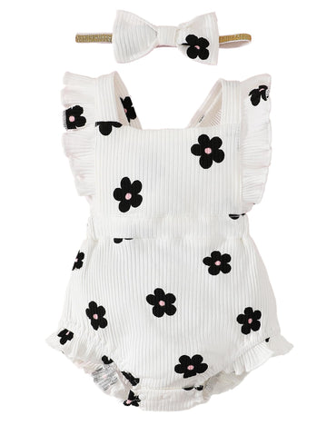 Fullfamous Infant Baby Girl Clothes Outfits Romper Spring Summer Clothing Onesie Bodysuit Jumpsuit Ropa De Bebe Nia Daisy 0-3 Mo