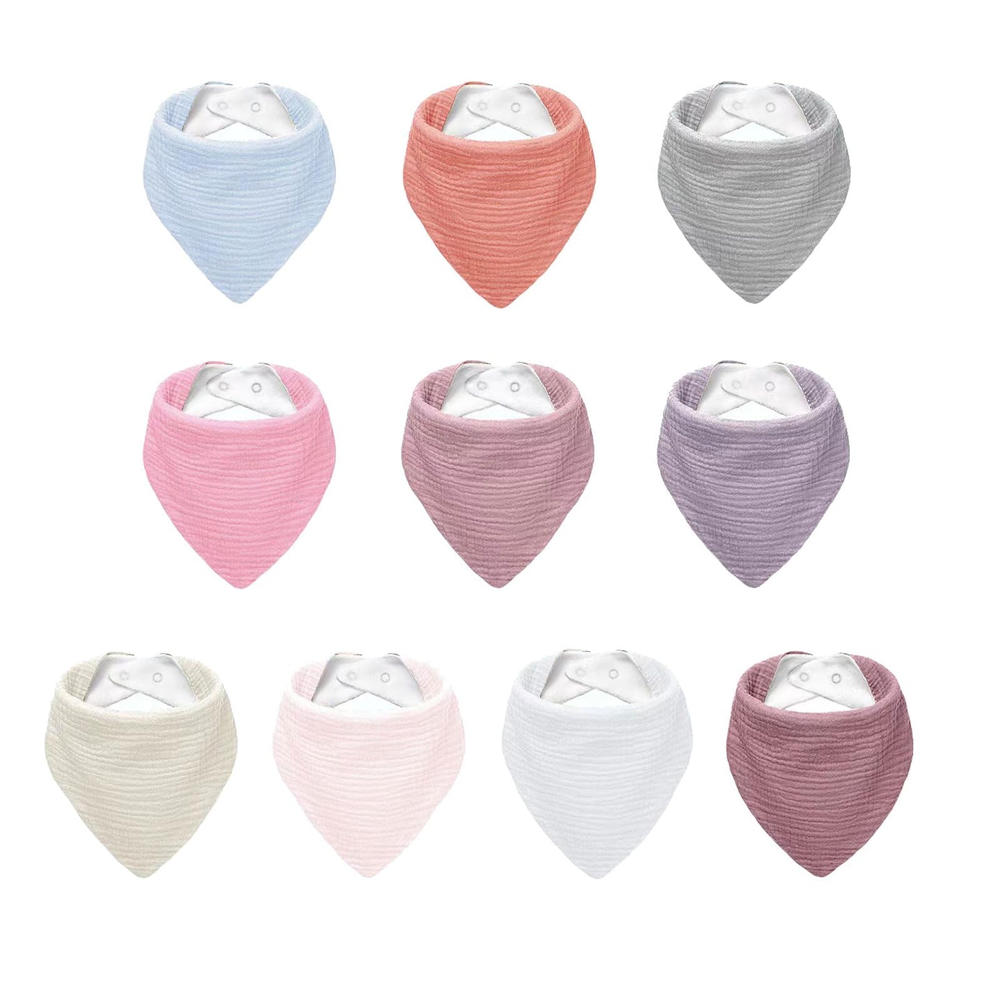 Nisxabebe Muslin Baby Bibs,Baby Bandana Drool Bibs 100% Cotton For Baby Boy Girl,Solid Colors Bib For Drooling Teething