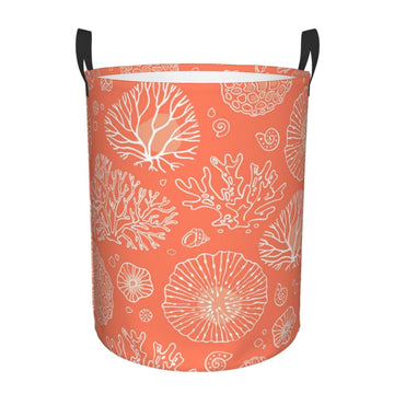 Pevtufa Beautiful Corals Foldable Laundry Basket Organizer,Fabric Clothes Toy Storage Basket Nursery Hamper Storage Bin For Hous