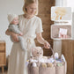 CEI-CEI Baby Diaper Caddy Organizer with Removable Dividers, Large Portable Nursery Storage Basket for Newborn Essentials, Chang