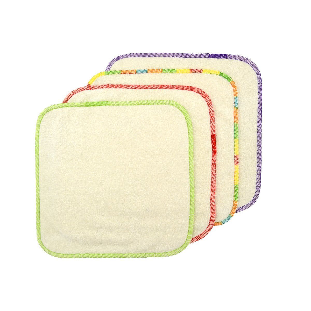 Babygoal Reusable Rayon From Bamboo Baby Wipes, 12 Pack Washable Small Size Saliva Towel Face Washcloths, Cloth Wipes 8X8 12Bw02