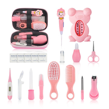 Baby Grooming And Healthcare Kit, Infant Safety Care Set With Hair Brush Comb Nail Clipper Nasal Aspirator Ear Cleaner,Baby Esse
