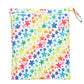 Wet Bag Baby Cloth Diaper Nappy Reusable Washable With Two Zippered Pockets (Rainbow Stars)