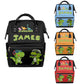 SPYORBKX Personalized Dinosaur-Diaper-Backpack Custom-Diaper-Bag with-Name for Mom Dad Waterproof Baby Boy Nappy-Bag Black Mommy