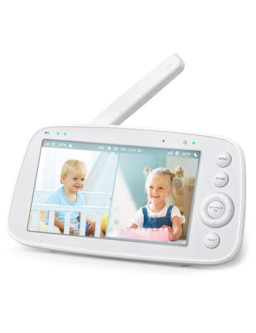Hipp Video Baby Monitor Screen, 5    Parent Unit For Vava, Single Split-Screen, Infrared Night Vision, 2X 4X Zoom, 900Ft Long Ra