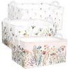 Wild Flowers Shelf Basket Floral Baby Shower Basket for Kids Girls Room Rectangle Clothes Toys Cube Storage Basket (Flowers)
