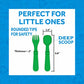 Re-Play 3x3 Divided Toddler Plates and Utensils Set - Toddler Forks and Spoons Set - Dishwasher and Microwave Safe - Made in USA