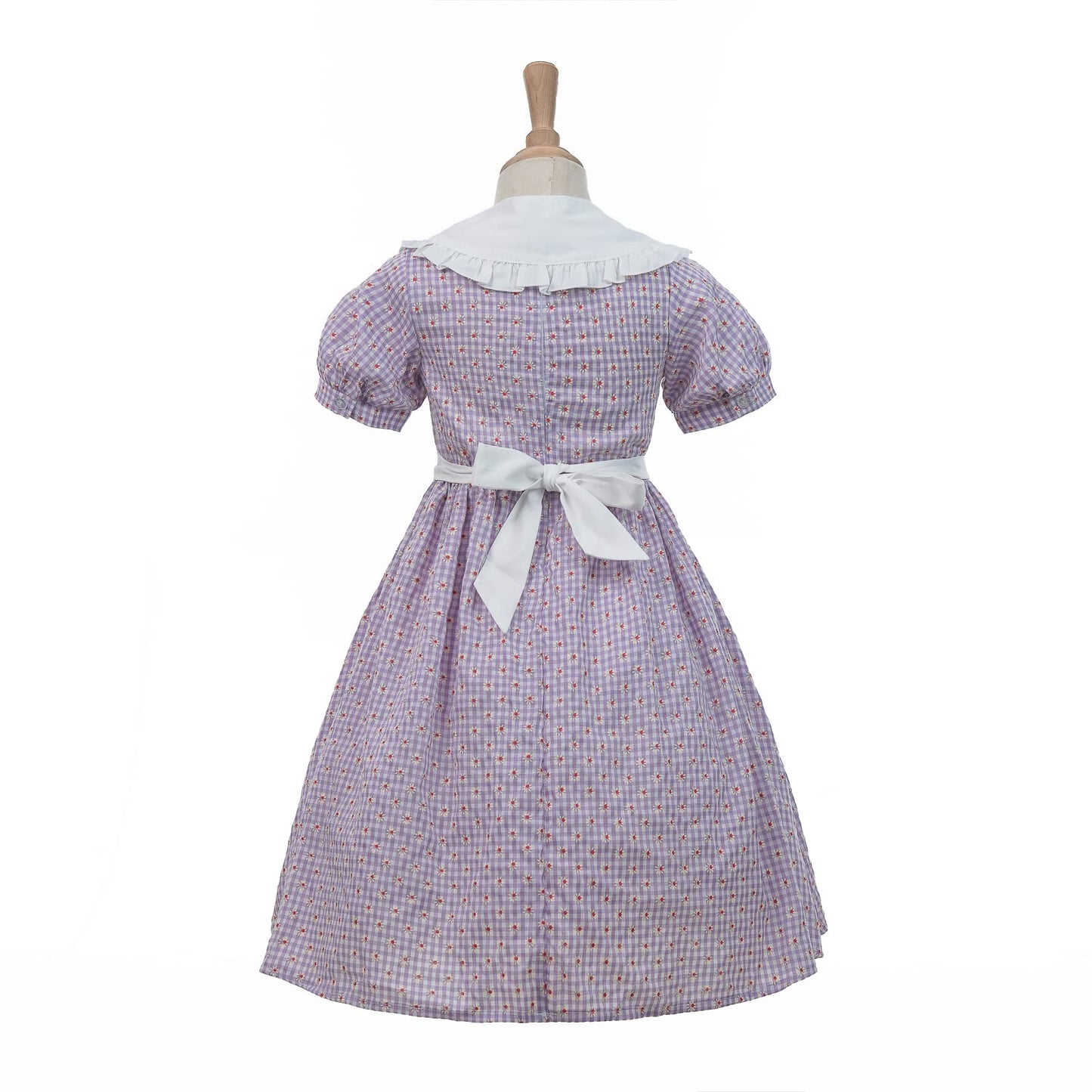Nuoqi Prairie Dresses For Girls Pioneer Laura Ingalls Wilder Costume Colonial Girls Costume 4-5, Purple