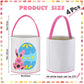 4 Pcs Easter Bunny Basket For Kids Easter Basket Bags Fluffy Tails Printed Rabbit Canvas Toys Bucket Tote Easter Tote Bag With H