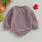 Focusnorm Halloween Newborn Baby Girl Outfit Pumpkin Sweatshirt Romper Long Sleeve Romper Jumpsuit Infant Fall Winter Clothes (G