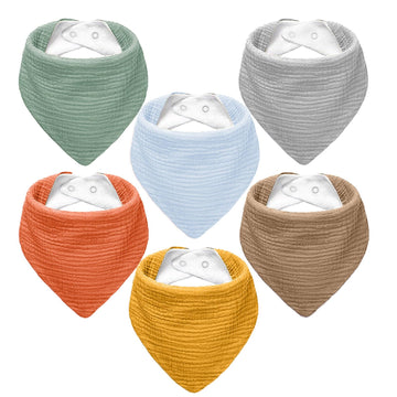 Nisxabebe Muslin Baby Bibs,Soft Triangular Baby Bandana Drool Bibs For Baby Boy Girl,Solid Colors Bib For Drooling Teething 6 Pa