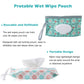 Febsnow 6 Pack Baby Wipes Dispenser, Portable Refillable Wipe Holder, Baby Wipes Container, Reusable Wipes Case, Baby Travel Wet