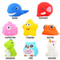Bath Toys, 8 Pcs Light Up Floating Rubber Animal Toys Set, Flashing Color Changing Light in Water, Baby Infants Kids Toddler Chi