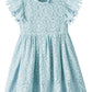 2Bunnies Girl Baby Toddler Vintage Lace Pom Pom Flutter Sleeve Easter Birthday Outfit Dress (Mint, 2T)