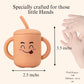 Fumiko Sippy Cups For Toddlers 1-3 - Adorable Personality Designs, Built-In Straw Lock, Easy-Grip Handles, (Fuzzy Orange)
