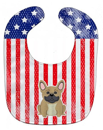 Carolines Treasures Patriotic USA Baby Bib, French Bulldog Cream, Large