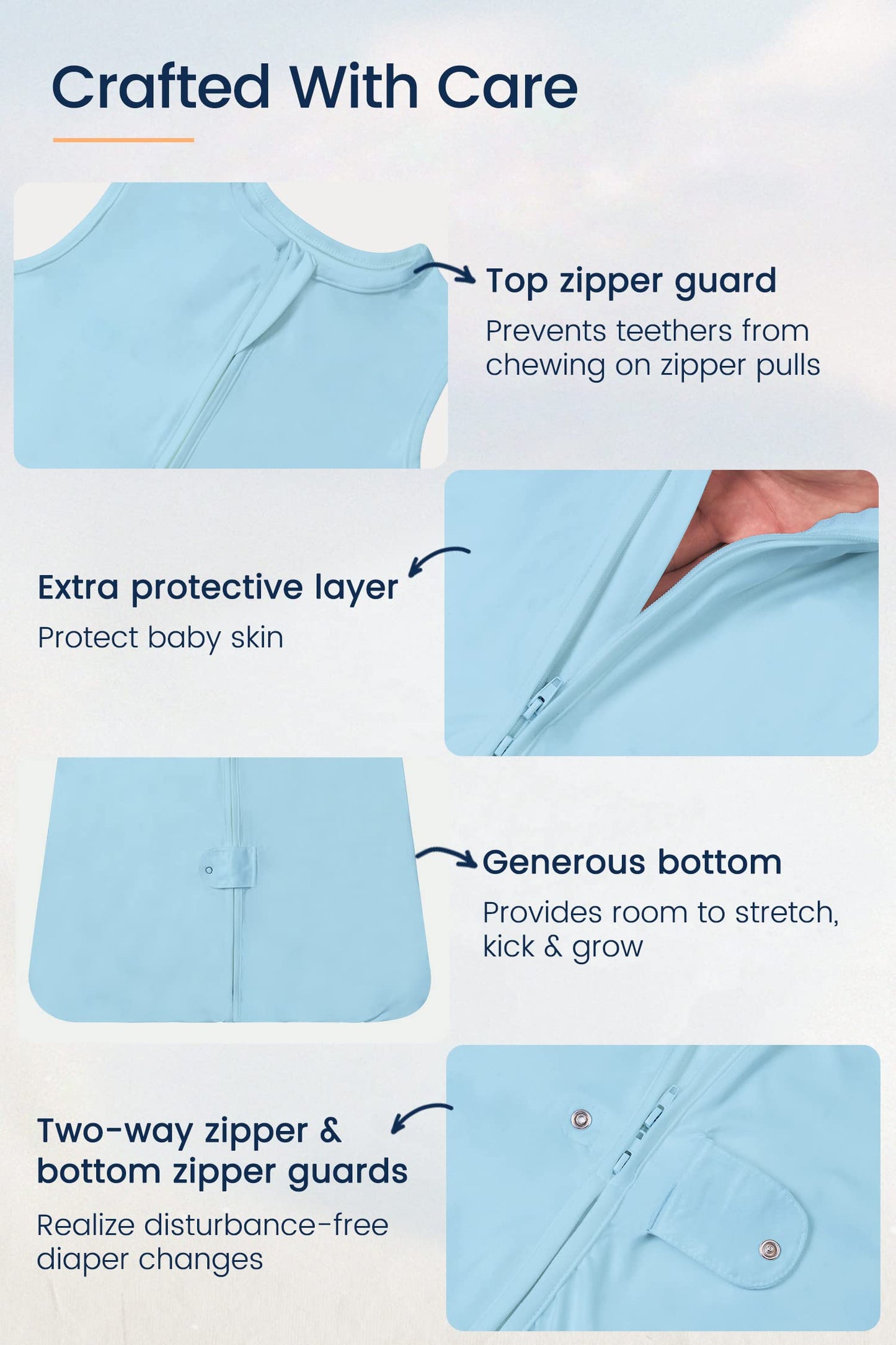 TotAha Sleep Sack infant 6-12 months 3 Pack, Breathable Sleep Bag for Baby Girl Boy, Wearable Blanket with 2-way Safe Zipper, 0.