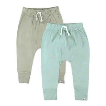 Honestbaby Multipack Honest Pants Joggers Pull On 100% Organic Cotton For Infant Baby And Toddler, Boys, Girls, Unisex, Sage Omb