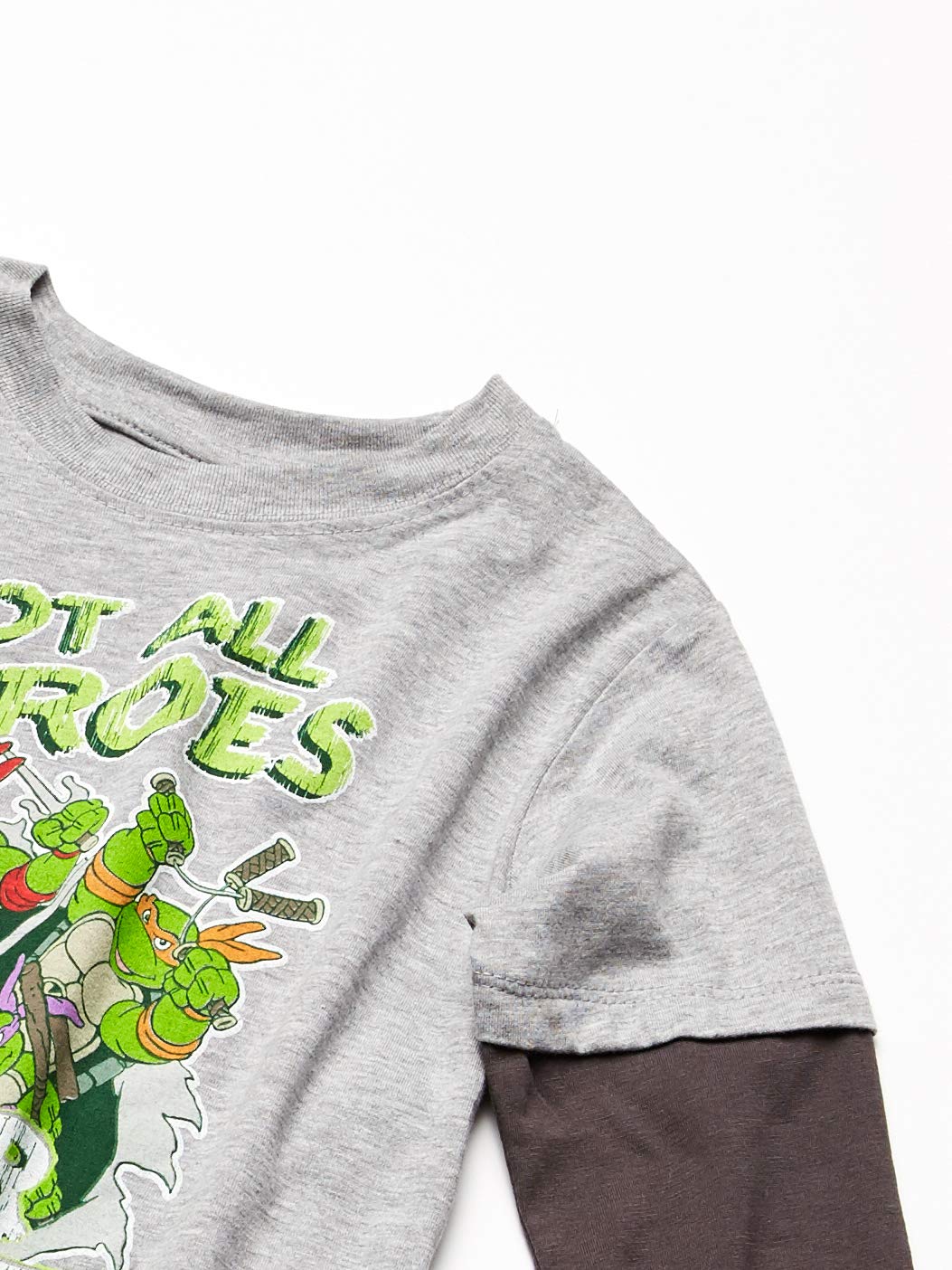 Nickelodeon Baby Boys' Toddler Long Sleeve Tee, Grey/Charcoal, 3T