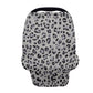Biyejit Gray Leopard Nursing Cover for Newborn Breastfeeding Multi Use Infant Stroller Canopy Unisex Baby Car Seat Cover High Ch