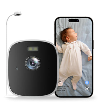 2K WiFi Baby Camera,Smart Baby Monitor with Floor Stand,No Wearables 2K Crib Camera with AI Breathing Monitor, Night Vision,Slee