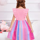 Arshiner Toddler Dress Little Girls Sleeveless Bow Tie Cute Pink Rainbow Valentine Birthday Party Sundress Size 4