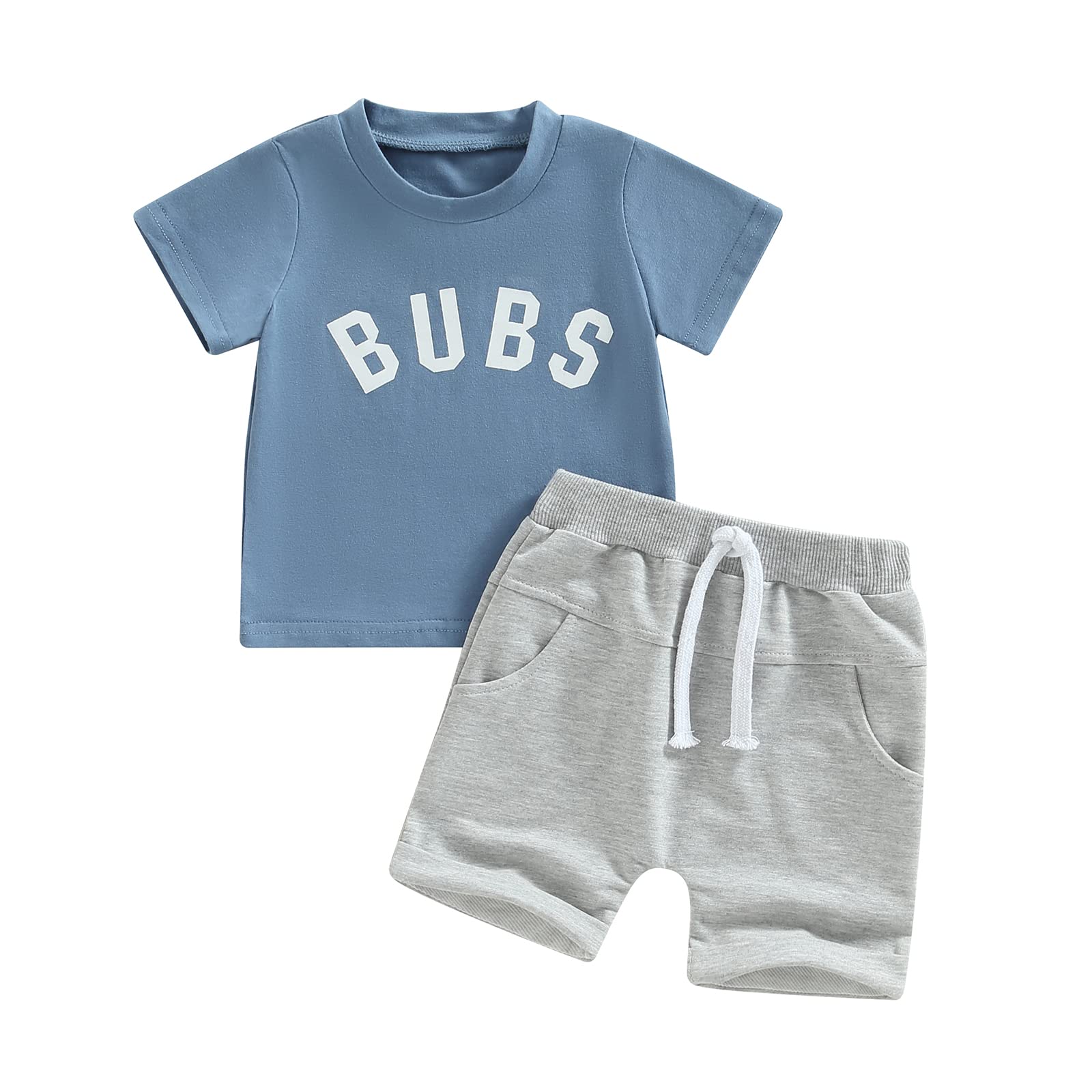 Toddler Baby Boy Clothes Letter Short Sleeve T Shirt Top Boys Shorts With Pocket WBBAPB0BVQV1YXR