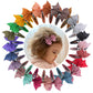 Baily 24 Colors Small Pinwheel Hair Bow Snap Clip Fully Wapped For Baby Girl Toddler Hair Clips In Fringe Bangs (Pinwheel Bow Sn