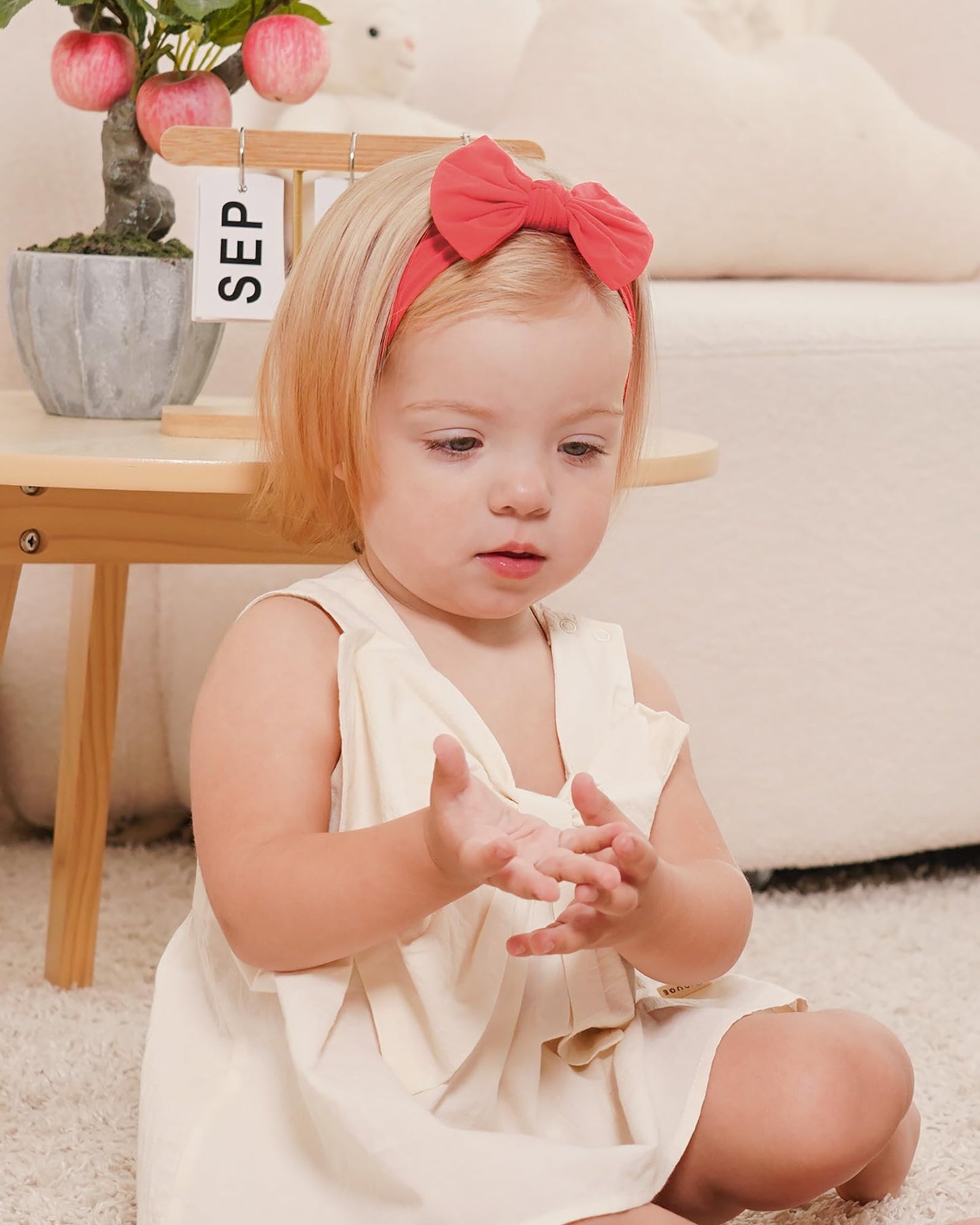 Jollybows 12Pcs Baby Nylon Headbands With Bow Elastic Hairband For Girls Newborn Infant Toddlers Kids Hair Accessories- Soft Lig