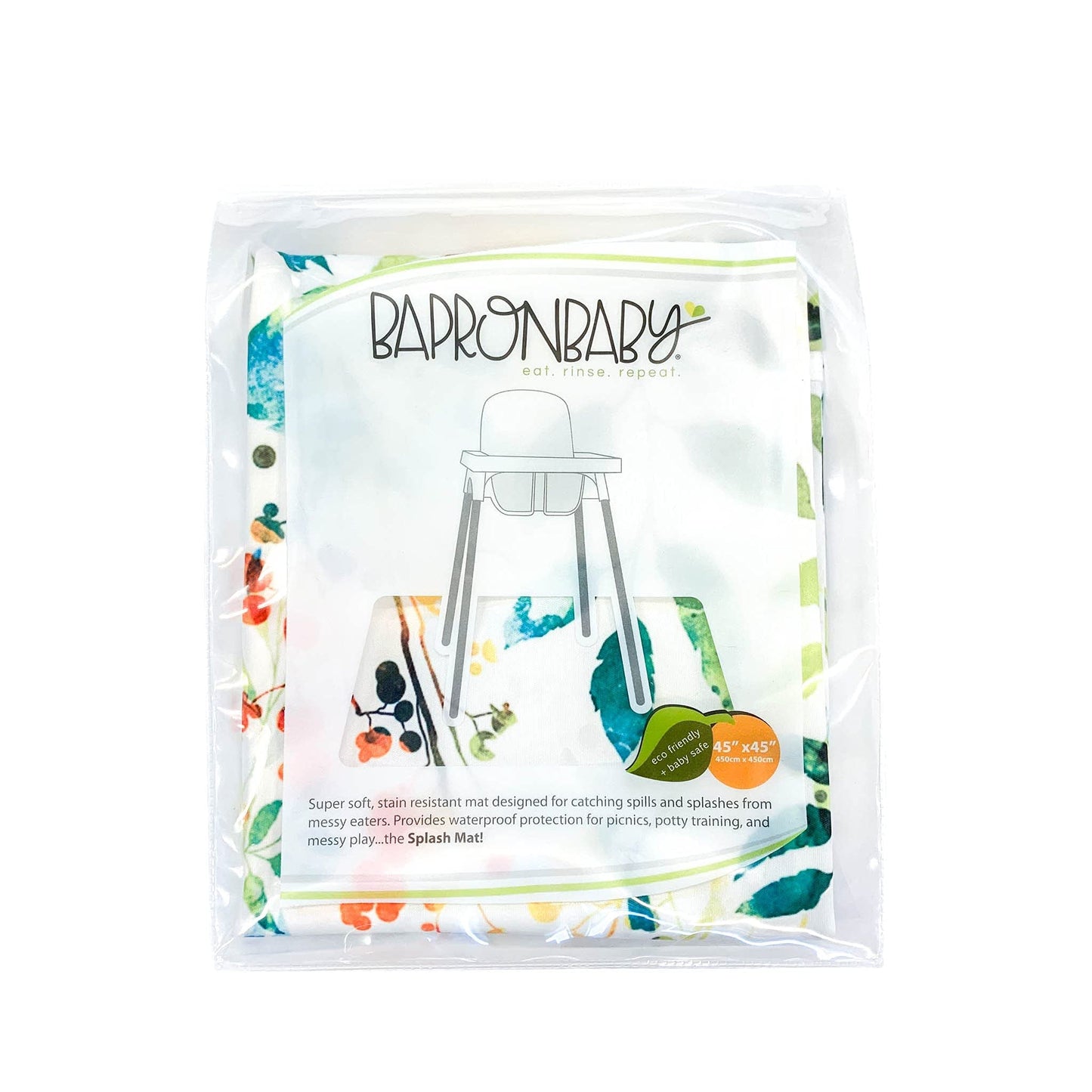 Bapronbaby Autumn Leaves Splash Mat - Waterproof Catch-All For Under High Chairs, Floors, Tables, Playtime Or Arts & Crafts - Ma