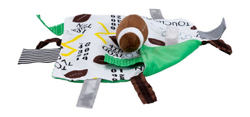 Baby Jack & Co 10x10    Football Sports Lovey Sensory Plush Blanket - Tag Toys for Babies - Baby Stroller Toys - Learn Shapes, L