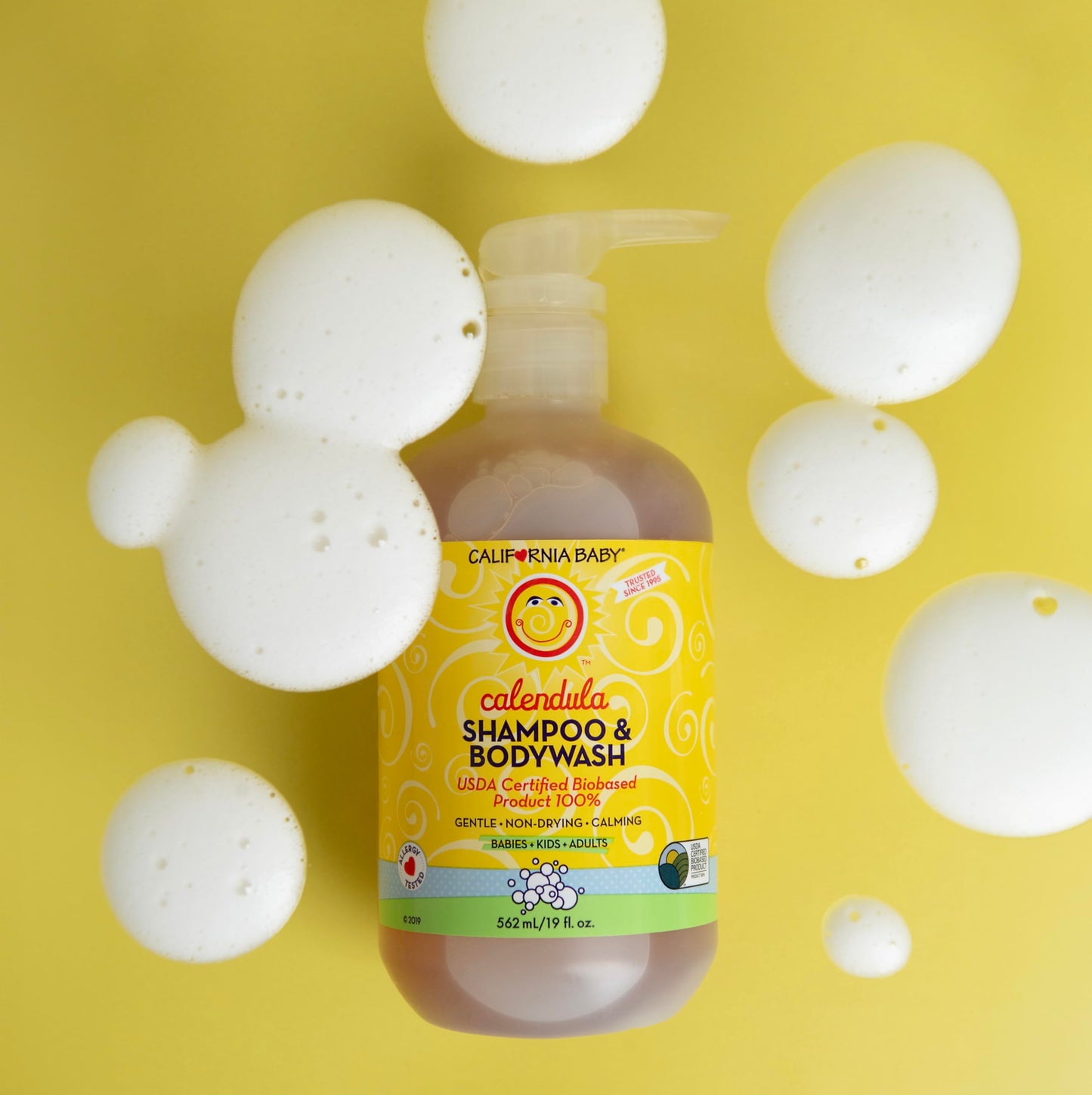 California Baby Calendula Shampoo And Body Wash | 100% Plant-Based | Allergy Friendly | Soothing Baby Soap And Toddler Shampoo F