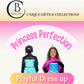 Cokos Box Girls Coronation Dress Costume Cape Gloves Tiara Crown Accessories Kids Set (4T, Blue)