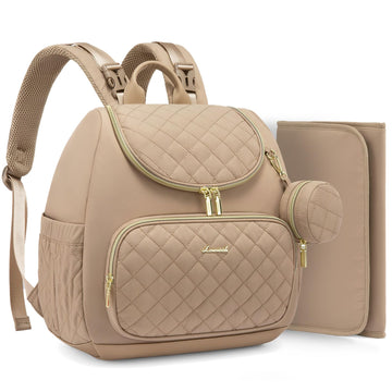 LOVEVOOK Small Diaper Bag Backpack, Waterproof Diaper Bags for Baby Girl Boy with Changing Pad, Stylish Baby Diaper Bag, Travel 