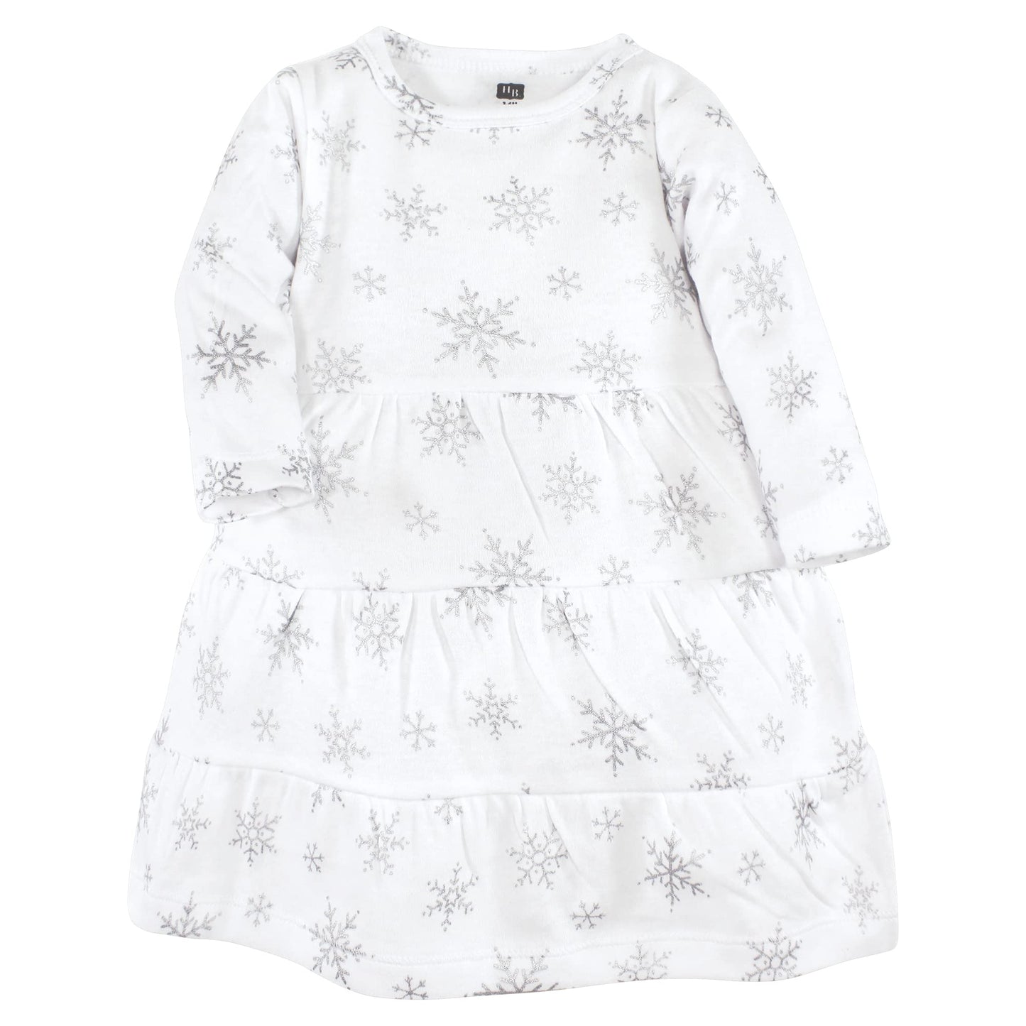 Hudson Baby Infant And Toddler Girl Cotton Dresses, Metallic Snowflake Star, 6 Years