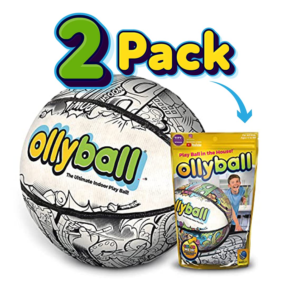 Ollyball - The Ultimate Indoor Play Ball for Kids and Parents! (Eco Pak Two Pack)