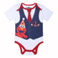 Sesame Street Boys Elmo Or Cookie Monster First Birthday Bodysuit Creeper For Infants - White