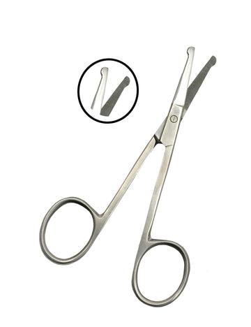Baby Nail Scissors Round Probe Small Hair Scissors, Child Care Safety Blunt Stainless-Steel Beauty Facial Hair & Eyelashes Eyebr
