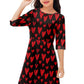 Kid Valentine'S Day Girls Funny Sweet Love Printed Cute Hearts A-Line Swing Dress 9-10 Years